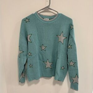 Splendid Mint Star Pattern Sweater